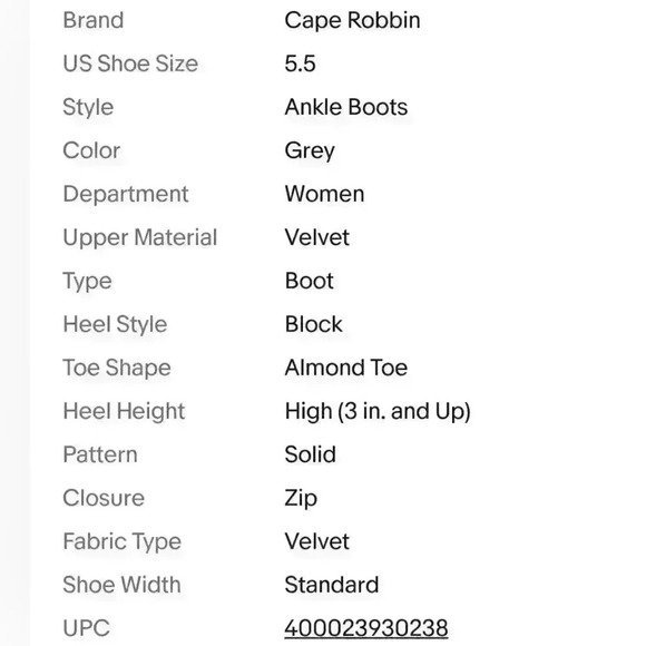 NIB Cape Robbin by Nasty Gal Fay-11 Women's Gray Crushed Velvet Zip Boot $88 - Picture 9 of 9